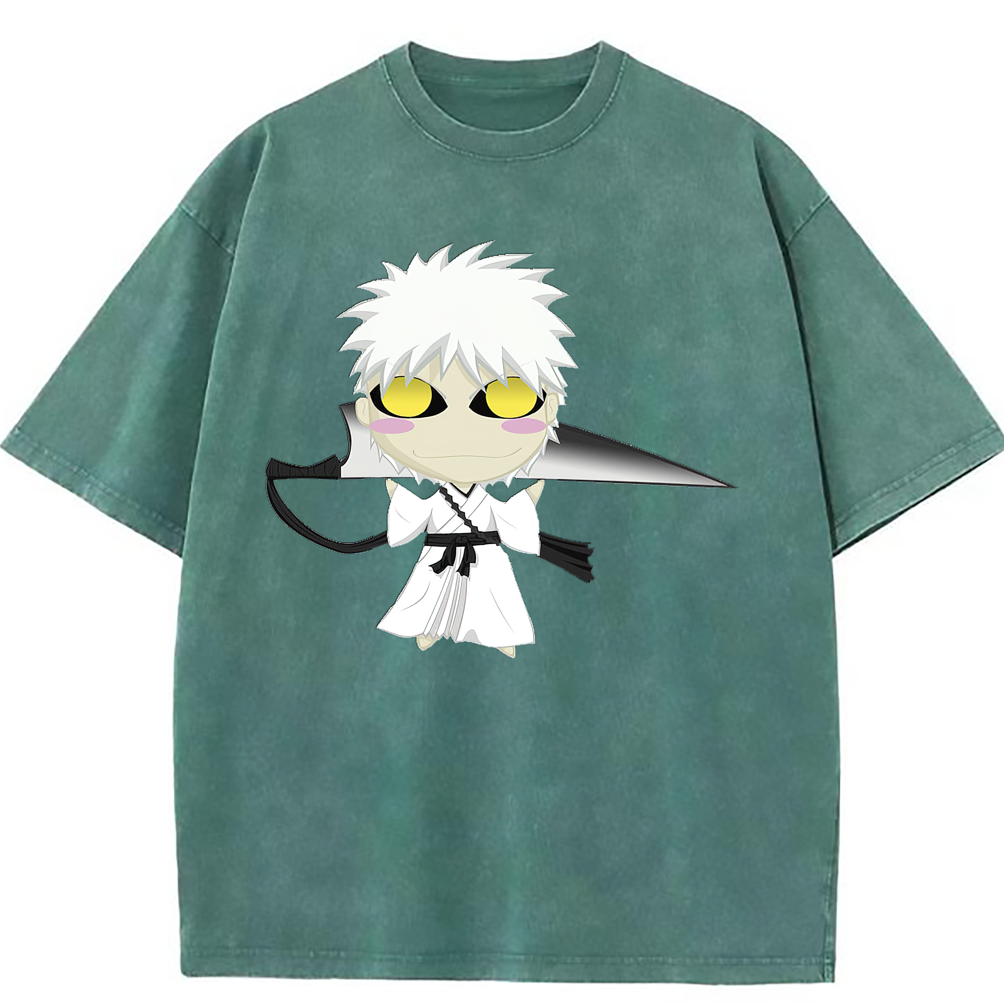 （画像用） ブリーチ 黒崎一護（くろさき いちご）BLEACH Kurosaki Ichigo 綿100% ヴィンテージ風 半袖Tシャツ（フロントプリント）
